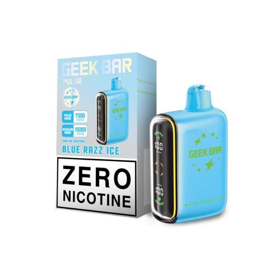GEEK BAR PULSE 0% DISPOSABLE (ZERO NICOTINE) (80ML) PULSE MODE - 7.5K & REG. MODE - 15K PUFFS 5CT/ BOX - STRAWBERRY B-BURST