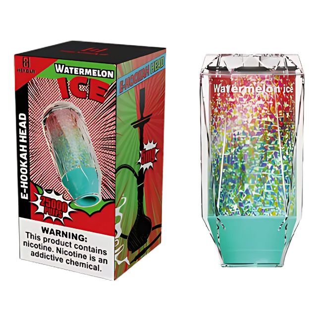 HEYBAR 5% DISPOSABLE E-HOOKAH HEAD (120ML) 25K PUFFS - WATERMELON ICE