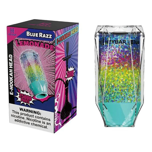 HEYBAR 5% DISPOSABLE E-HOOKAH HEAD (120ML) 25K PUFFS - BLUE RAZZ LEMONADE