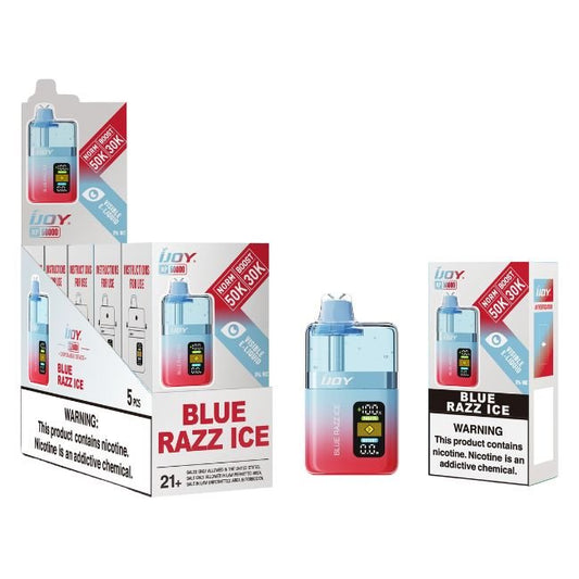 IJOY XP50000 5% DISPOSABLE (100ML) BOOST. MODE - 30K & NORM. MODE - 50K PUFFS 5CT/ BOX - BLUE RAZZ ICE