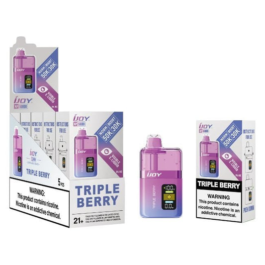 IJOY XP50000 5% DISPOSABLE (100ML) BOOST. MODE - 30K & NORM. MODE - 50K PUFFS 5CT/ BOX - TRIPLE BERRY