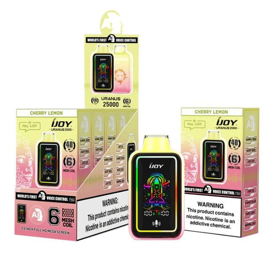 IJOY URANUS VOICE CONTROL 5% DISPOSABLE (100ML) 25K PUFFS - CHERRY LEMON