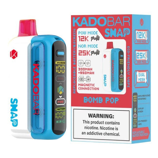 KADO BAR SNAP 5% DISPOSABLE (90ML) POW. MODE - 12K & NORM. MODE - 25K PUFFS 5CT/ BOX