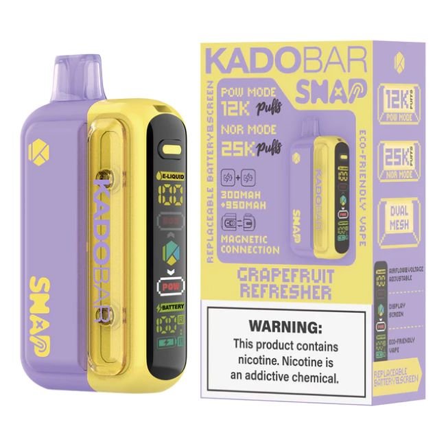 KADO BAR SNAP 5% DISPOSABLE (90ML) POW. MODE - 12K & NORM. MODE - 25K PUFFS 5CT/ BOX