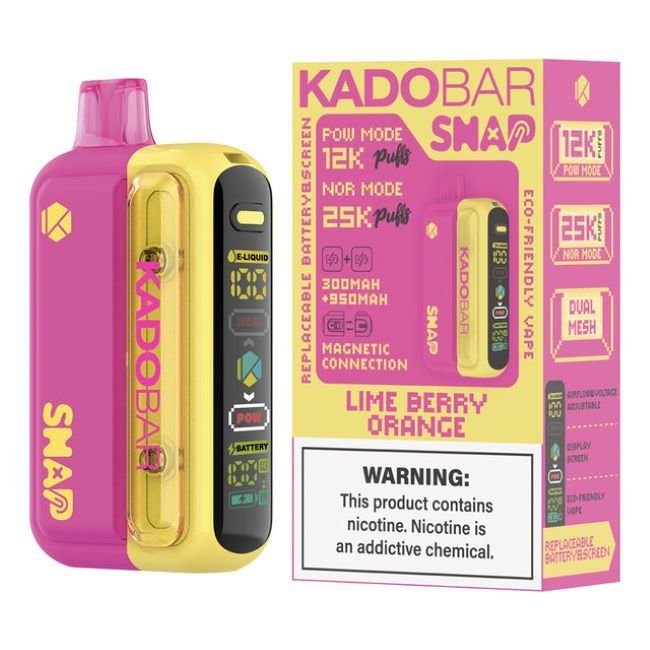 KADO BAR SNAP 5% DISPOSABLE (90ML) POW. MODE - 12K & NORM. MODE - 25K PUFFS 5CT/ BOX