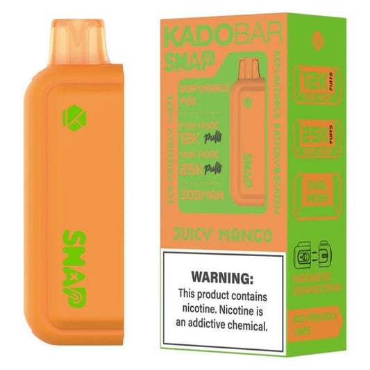 KADO BAR SNAP 5% DISPOSABLE POD (90ML) POW. MODE - 12K & NORM. MODE - 25K PUFFS - JUICY MANGO