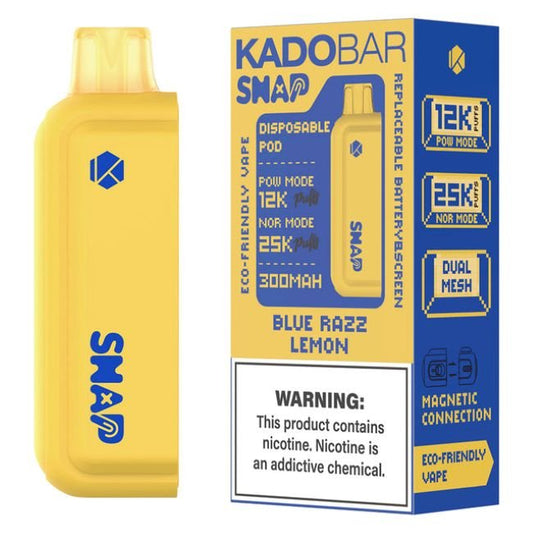 KADO BAR SNAP 5% DISPOSABLE POD (90ML) POW. MODE - 12K & NORM. MODE - 25K PUFFS - BLUE RAZZ LEMON