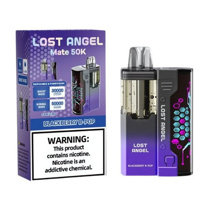 LOST ANGEL 5% DISPOSABLE BUILT IN USA (100ML) BOOST MODE - 30K & NORM. MODE - 50K PUFFS 5CT/ BOX - BLACKBERRY B-POP