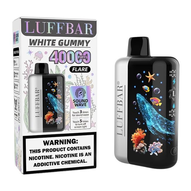 LUFFBAR FLARE 5% DISPOSABLE (90ML) 40K PUFFS 5CT/ BOX - WHITE GUMMY