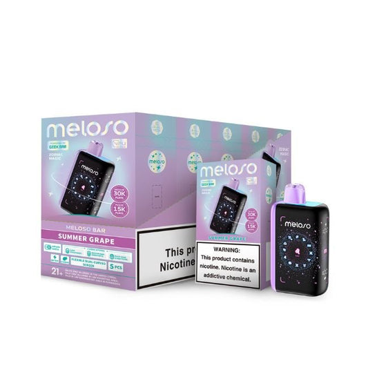 MELOSO BY GEEK BAR 5% DISPOSABLE (90ML) PULSE MODE - 15K & REG. MODE - 30K PUFFS - SUMMER GRAPE