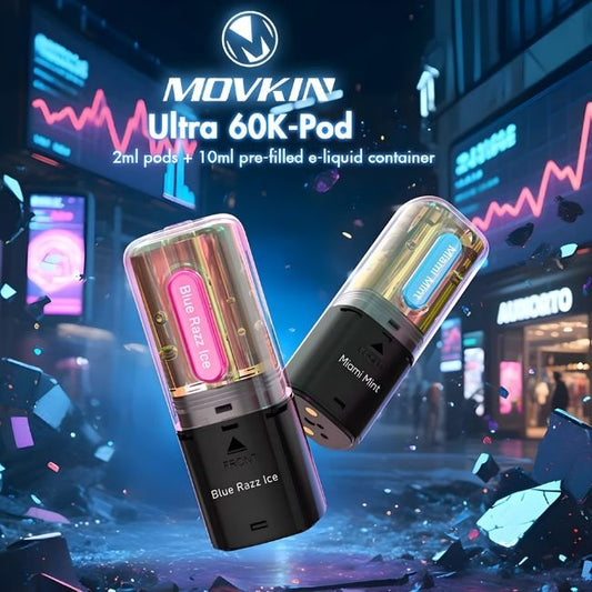 MOVKIN ULTRA 5% DISPOSABLE POD (50ML) 60K PUFFS 5CT/ BOX - BLUE RAZZ ICE