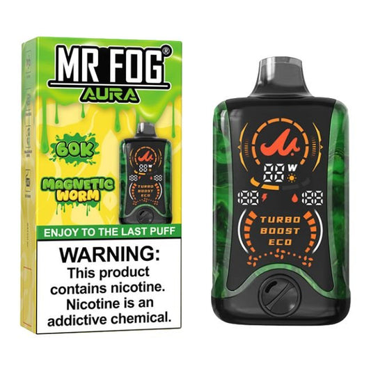 MR FOG AURA 5% DISPOSABLE (130ML) 60K PUFFS 5CT/ BOX - MAGNETIC WORM