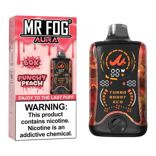 MR FOG AURA 5% DISPOSABLE (130ML) 60K PUFFS 5CT/ BOX - PUNCHY PEACH