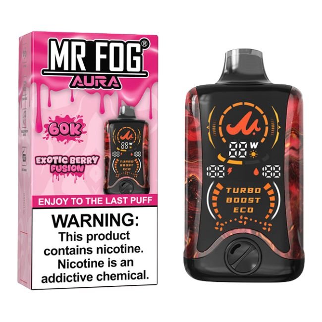 MR FOG AURA 5% DISPOSABLE (130ML) 60K PUFFS 5CT/ BOX - EXOTIC BERRY FUSION