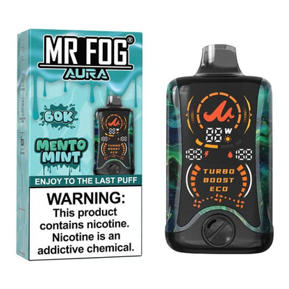MR FOG AURA 5% DISPOSABLE (130ML) 60K PUFFS 5CT/ BOX - MENTO MINT