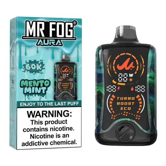 MR FOG AURA 5% DISPOSABLE (130ML) 60K PUFFS 5CT/ BOX - MENTO MINT