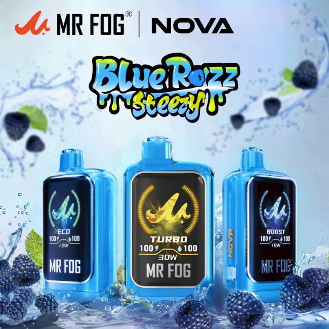 MR FOG NOVA BLUE RAZZ STEEZY SERIES 5% DISPOSABLE (100ML) 36K PUFFS 5CT/ BOX