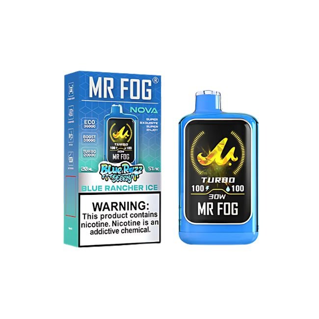 MR FOG NOVA BLUE RAZZ STEEZY SERIES 5% DISPOSABLE (100ML) 36K PUFFS 5CT/ BOX