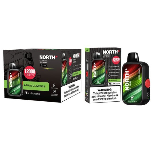 NORTH FT12000 0% DISPOSABLE (150ML) 12K PUFFS 10CT/ BOX - BLUE CRYSTAL