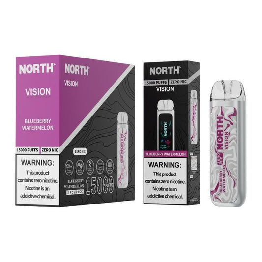 NORTH VISION 0% DISPOSABLE (75ML) 15K PUFFS - BLUEBERRY WATERMELON