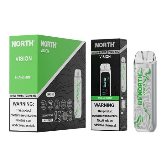 NORTH VISION 0% DISPOSABLE (75ML) 15K PUFFS - MIAMI MINT