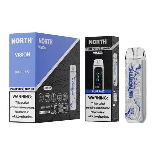 NORTH VISION 0% DISPOSABLE (75ML) 15K PUFFS - BLUE RAZZ