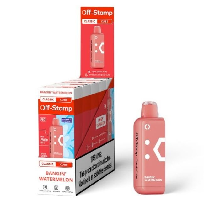OFF STAMP CLASSIC CUBE BY LOST MARY 5% DISPOSABLE REFILL POD (90ML) 25K PUFFS - DRAGON STRAWNANA