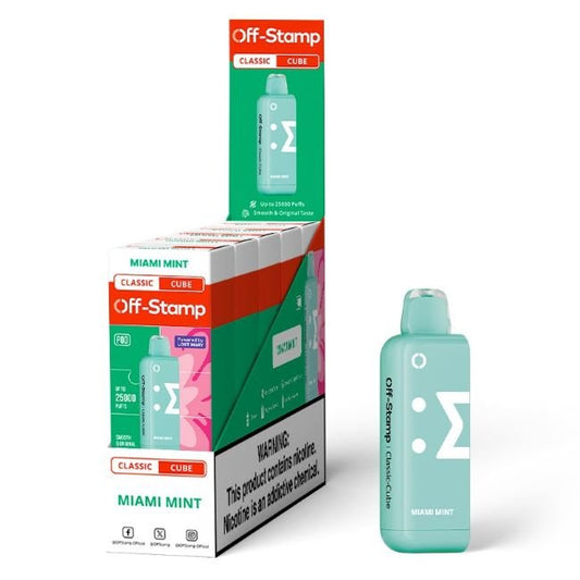 OFF STAMP CLASSIC CUBE BY LOST MARY 5% DISPOSABLE REFILL POD (90ML) 25K PUFFS - MIAMI MINT