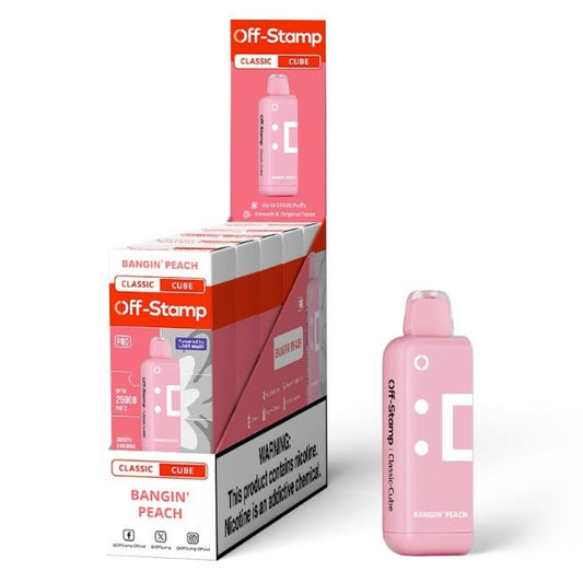 OFF STAMP CLASSIC CUBE BY LOST MARY 5% DISPOSABLE REFILL POD (90ML) 25K PUFFS - BANGIN PEACH