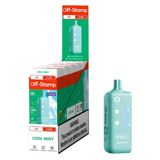 OFF STAMP ICE CUBE BY LOST MARY 5% DISPOSABLE REFILL POD (90ML) 25K PUFFS 5CT/ BOX