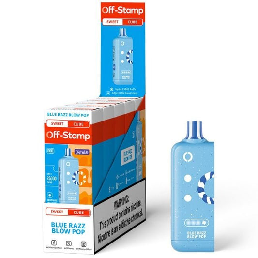 OFF STAMP SWEET CUBE BY LOST MARY 5% DISPOSABLE REFILL POD (90ML) 25K PUFFS - SOUR BERRY BUBBLGM /BERRY KICK