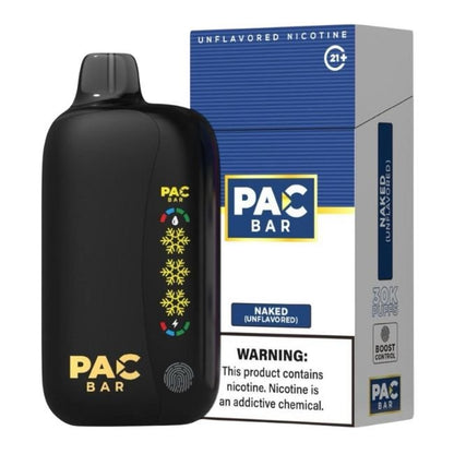 PAC BAR UNFLAVORED NICOTINE 4% DISPOSABLE (100ML) 30K PUFFS 5CT/ BOX