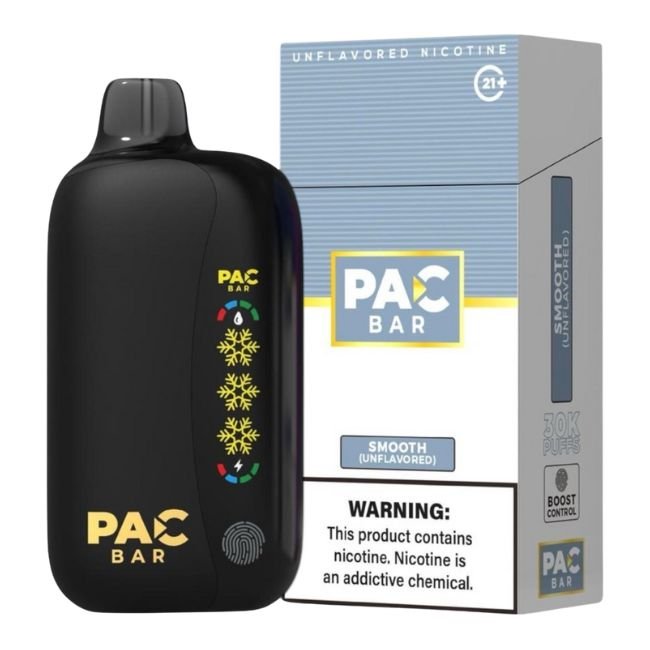 PAC BAR UNFLAVORED NICOTINE 4% DISPOSABLE (100ML) 30K PUFFS 5CT/ BOX