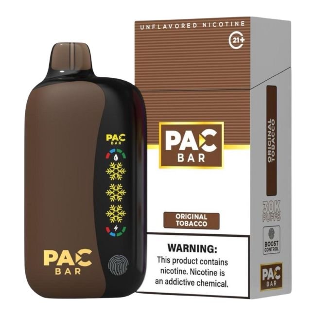 PAC BAR UNFLAVORED NICOTINE 4% DISPOSABLE (100ML) 30K PUFFS 5CT/ BOX