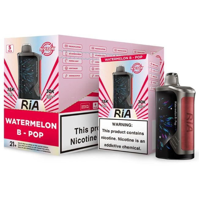 RIA NV30K POWERED BY GEEKBAR 5% DISPOSABLE (75ML) PULSE MODE - 15K & REG. MODE - 30K PUFFS 5CT/ BOX