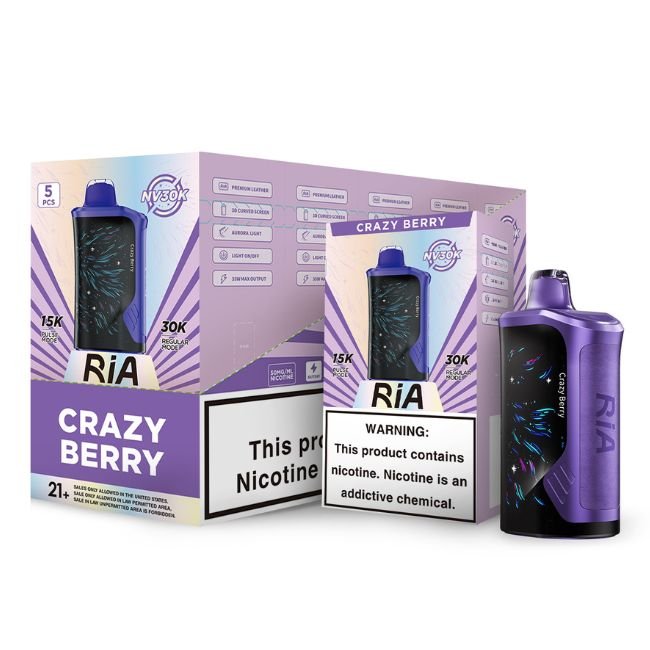 RIA NV30K POWERED BY GEEKBAR 5% DISPOSABLE (75ML) PULSE MODE - 15K & REG. MODE - 30K PUFFS 5CT/ BOX