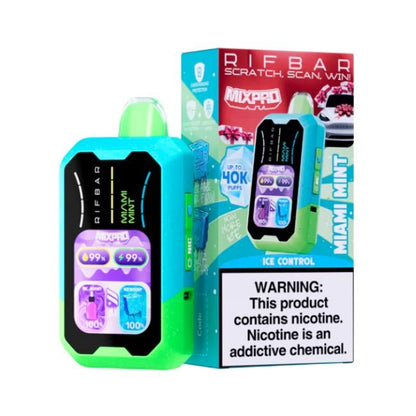 RIFBAR MIXPRO ICE CONTROL 5% DISPOSABLE (90ML) 40K PUFFS 5CT/ BOX