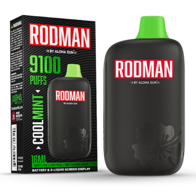 RODMAN 5% DISPOSABLE (160ML) 9100 PUFFS 10CT/ BOX