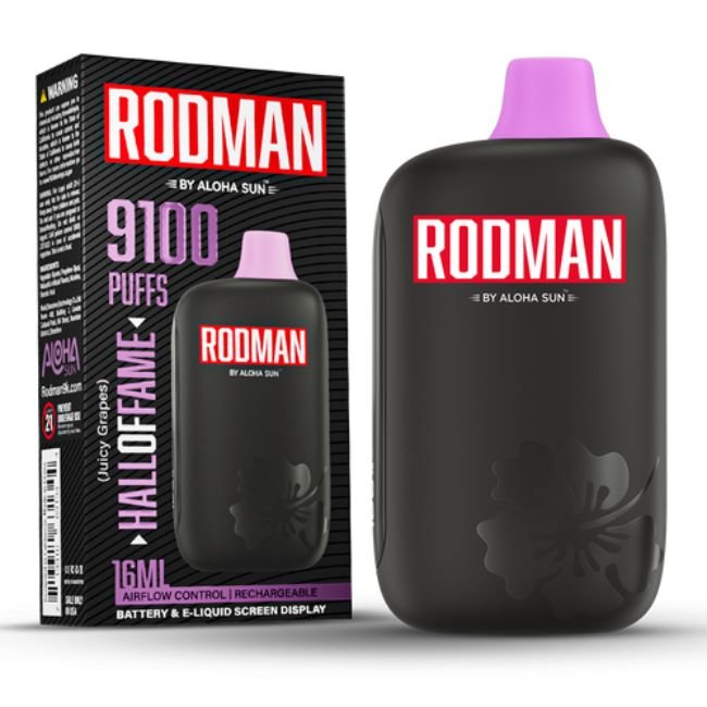 RODMAN 5% DISPOSABLE (160ML) 9100 PUFFS 10CT/ BOX