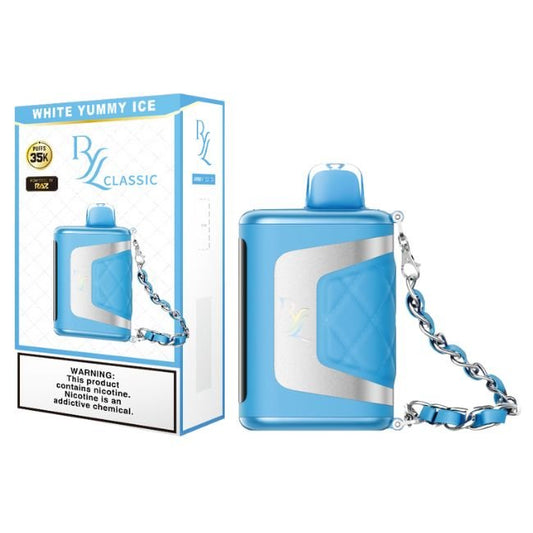 RYL CLASSIC BY RAZ 5% DISPOSABLE (82.5ML) SOFT MODE - 35K & BOOST. MODE - 20K PUFFS - WHITE YUMMY ICE