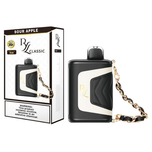 RYL CLASSIC BY RAZ 5% DISPOSABLE (82.5ML) SOFT MODE - 35K & BOOST. MODE - 20K PUFFS - SOUR APPLE