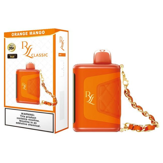 RYL CLASSIC BY RAZ 5% DISPOSABLE (82.5ML) SOFT MODE - 35K & BOOST. MODE - 20K PUFFS - ORANGE MANGO