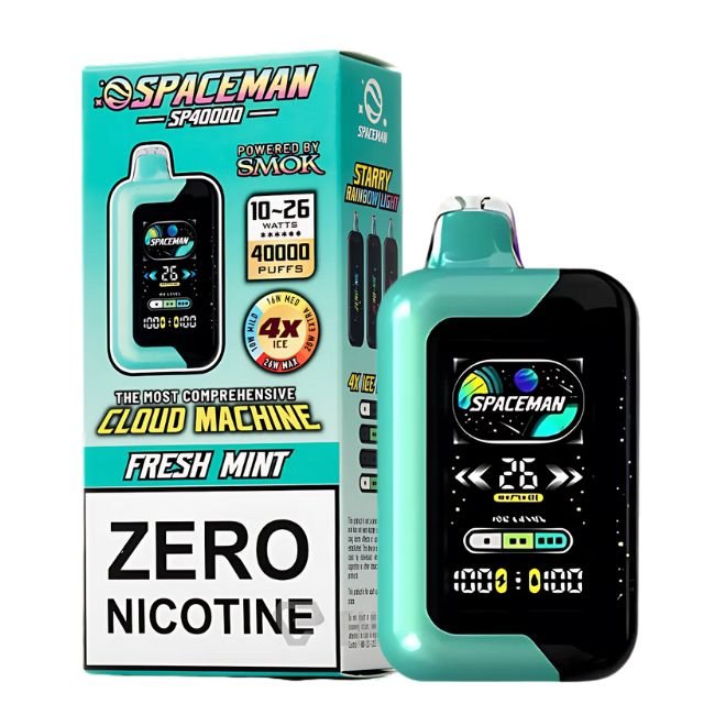 SPACEMAN SP40K BY SMOK ICE & NIC CONTROL 0% DISPOSABLE (100ML) 40K PUFFS 5CT/ BOX
