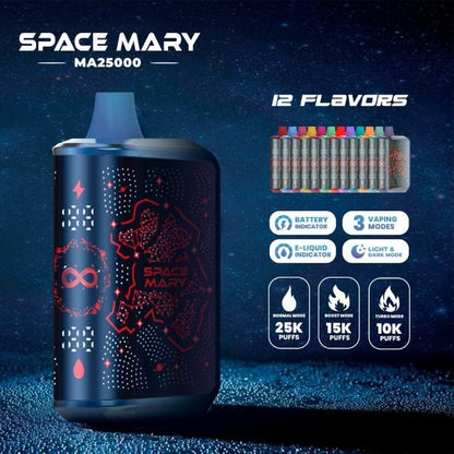 SPACE MARY MA25000 5% 3 MODE DISPOSABLE (100ML) 25K PUFFS 5CT/ BOX