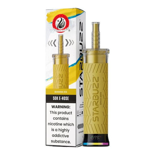 STARBUZZ 50K E-HOSE HOOKAH 6% DISPOSABLE (40ML) 50K PUFFS 1CT/ SINGLE - BANANA ICE