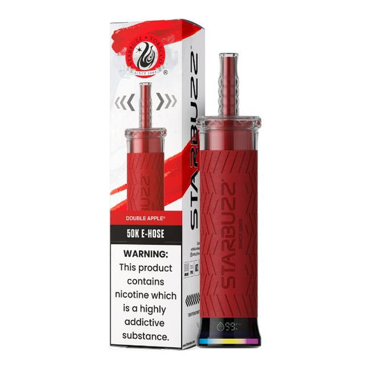 STARBUZZ 50K E-HOSE HOOKAH 6% DISPOSABLE (40ML) 50K PUFFS 1CT/ SINGLE - DOUBLE APPLE