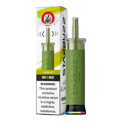 STARBUZZ 50K E-HOSE HOOKAH 6% DISPOSABLE (40ML) 50K PUFFS 1CT/ SINGLE - FUSION POP