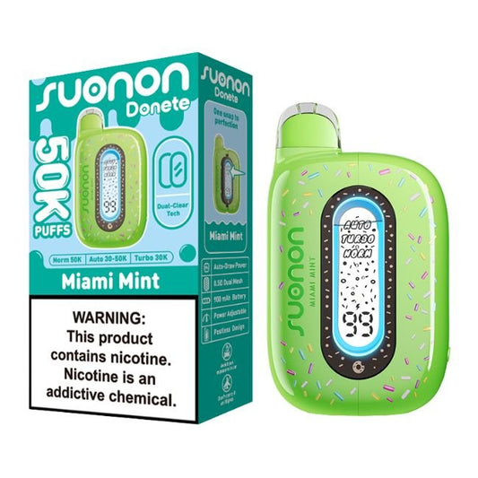 SUONON DONETE POWERED BY NEXA 5% DISPOSABLE (100ML) 50K PUFFS 5CT/ BOX - MIAMI MINT