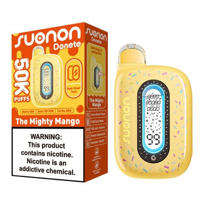 SUONON DONETE POWERED BY NEXA 5% DISPOSABLE (100ML) 50K PUFFS 5CT/ BOX - THE MIGHTY MANGO