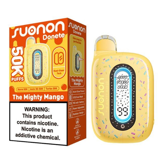SUONON DONETE POWERED BY NEXA 5% DISPOSABLE (100ML) 50K PUFFS 5CT/ BOX - THE MIGHTY MANGO